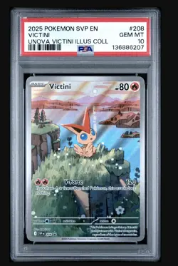 [PSA 10] Victini Unova Collection Black Star Promo #208 Pokemon English - Image 1