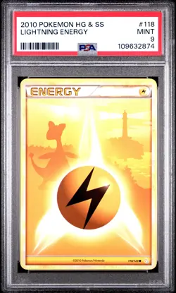 2010 POKEMON HEARTGOLD & SOULSILVER #118 LIGHTNING ENERGY PSA 9 - Image 1
