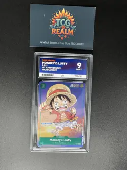 Monkey D Luffy P-037 1st Anniversary Tournament STAMP Promo Ace 9 One Piece Card - Image 1