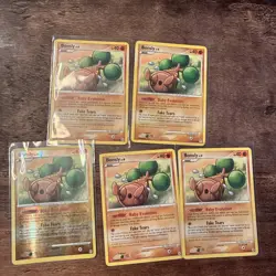 5x Pokemon Bonsly Card Diamond & Pearl 71/130 Reverse Holo MP-DMG - Image 1
