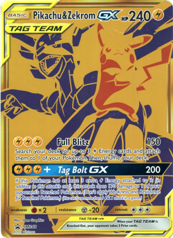 Pokemon TCG Pikachu & Zekrom GX (OVERSIZED) SM248 Jumbo Cards Holo - Image 1