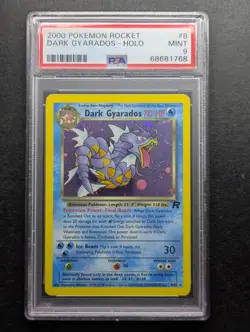 2000 Pokemon DARK GYARADOS #8/82 Team Rocket Cosmos Holo Rare English PSA 9 - Image 1