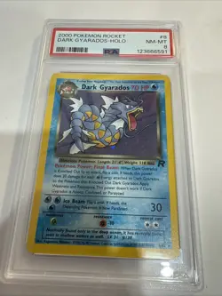 PSA 8 NM-MINT Dark Gyarados 8/82 Pokemon 2000 Team Rocket Unlimited Holo Rare - Image 1