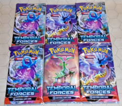 Pokemon TCG: Scarlet & Violet, Temporal Forces Booster Pack Lot (x6) Sealed - Image 1