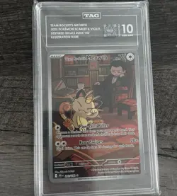 Pokemon TCG Team Rockets Meowth Card 203/182 Destined Rivals TAG 10 - Image 1