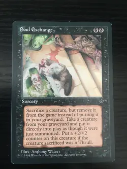 MTG 1x Soul Exchange Fallen Empires Black Sorcery NM Magic the Gathering Card - Image 1