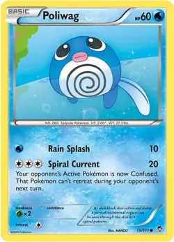 Poliwag 15/111 XY Furious Fists Near Mint Pokemon Card - Image 1