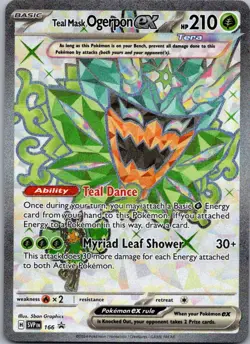 Teal Mask Ogerpon ex Ultra Rare SV: Scarlet & Violet Promo Cards 166 NM - Image 1