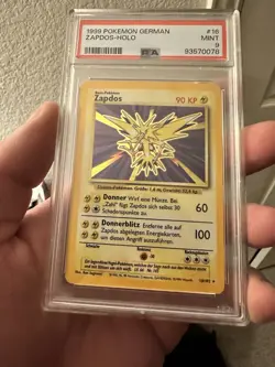 Pokemon 1999 Zapdos Holo German PSA 9 Card 16/102 Vintage TCG - Image 1