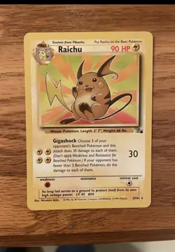 Raichu Fossil Japanese Pokemon Card - Image 1