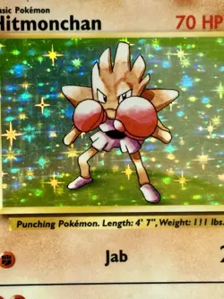 Pokemon Hitmonchan 7/102 Base Set Holo Rare 1999 Wizards Fighting Card English - Image 3