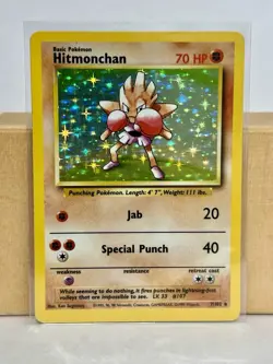 Pokemon Hitmonchan 7/102 Base Set Holo Rare 1999 Wizards Fighting Card English - Image 4