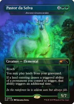 1x NM FOIL Pastor da Selva Ancient Greenwarden MTG Secret Lair SV - Image 1