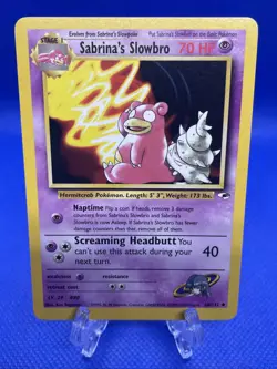 Pokemon Sabrina's Slowbro 60/132 Gym Heroes Uncommon Pokemon TCG WotC Vintage - Image 1