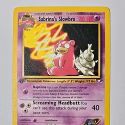 Sabrina's Slowbro 60/132 Gym Heroes 1st Edition Uncommon Pokemon TCG WotC - Image 2