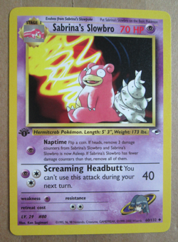 Sabrina's Slowbro - 60/132 - 1st Edition Uncommon WOTC TCG-Gym Heroes Pokemon - Image 1