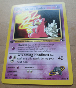 Sabrina's Slowbro - 60/132 - 1st Edition Uncommon WOTC TCG-Gym Heroes Pokemon - Image 5