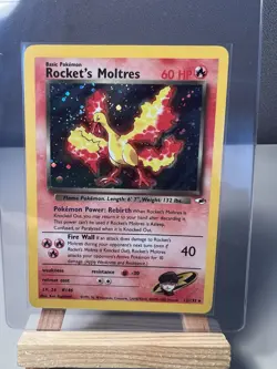 Pokemon TCG Rockets Moltres Holo Rare Card 12/132 Gym Heroes Set - Image 1