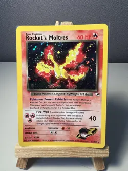 Pokemon TCG Rockets Moltres Holo Rare Card 12/132 Gym Heroes Set - Image 3