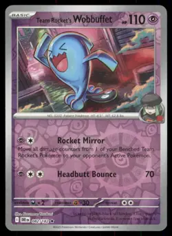 Pokemon TCG Pokemon Team Rocket's Wobbuffet Rare Reverse Holo - Image 1