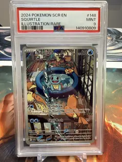 2024 POKEMON SCR EN-STELLAR CROWN ILLUSTRATION RARE #148 SQUIRTLE PSA 9 - Image 1