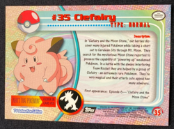 Pokemon TOPPS #35 Clefairy Non-Holo Black Logo RARE TV Animation Edition LP - Image 2