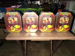 Lot Of 4 Pokemon TCG Flareon GX Elemental Power Tins - Factory Sealed - Image 1