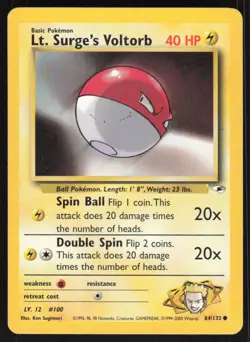 Pokemon TCG Gym Heroes #084/132 Lt. Surge's Voltorb LP - Image 1