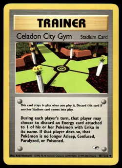 Pokemon TCG Gym Heroes #107/132 Celadon City Gym LP - Image 1
