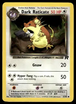 Pokemon TCG Team Rocket #51/82 Dark Raticate - Image 1