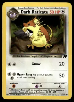 Pokemon TCG Team Rocket #51/82 Dark Raticate - Image 1