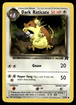 Pokemon TCG Team Rocket #51/82 Dark Raticate - Image 1