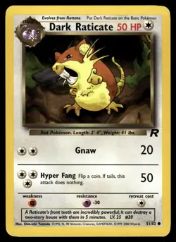 Pokemon TCG Team Rocket #51/82 Dark Raticate - Image 1
