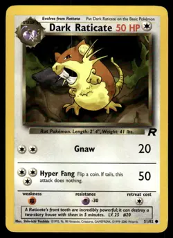Pokemon TCG Team Rocket #51/82 Dark Raticate - Image 1