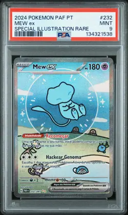 2024 POKEMON PORTUGUESE PAF PT-PALDEAN FATES #232 MEW EX PSA 9 - Image 1