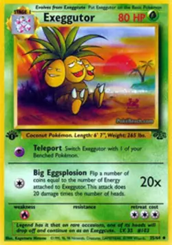 1x Exeggutor - 35/64 - Uncommon - 1st Edition Heavily Played Pokemon G1 - Jungle - Image 1