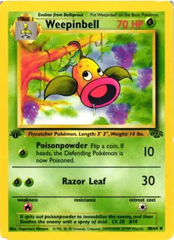 Pokemon TCG Weepinbell 48/64 1st Edition Uncommon Jungle DMG - Image 1