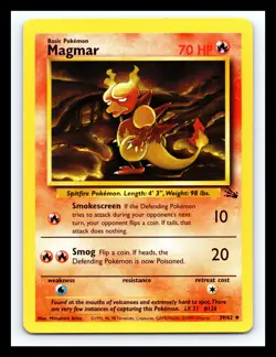 💥 Magmar # 39/62 | Fossil Set | | Vintage Pokemon 1999 TCG | - Image 1