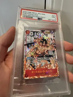 PSA 9 GEM Mint Ace Holo OP02-013 Mini Manga Alt Art Japanese One Piece - Image 2