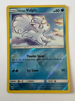 Alolan Vulpix 27/147 Reverse Holo Common Burning Shadows Pokemon Near Mint - Image 1