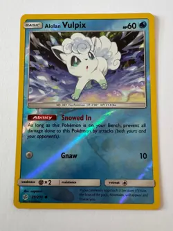Alolan Vulpix 39/236 Reverse Holo Common Cosmic Eclipse Pokemon Near Mint - Image 1