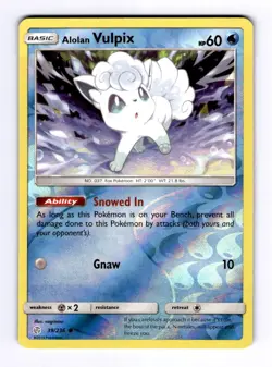 Alolan Vulpix SM - Cosmic Eclipse #39 (2019) Common Reverse Holo NM Pokemon - Image 1