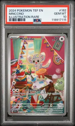 2024 POKEMON TEMPORAL FORCES MINCCINO ILLUSTRATION RARE 182/162 GEM MINT PSA 10 - Image 1