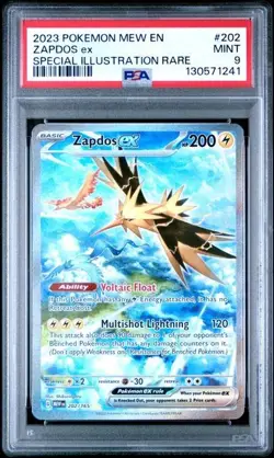 ZAPDOS EX 2023 Pokemon 151 SPECIAL ILLUSTRATION RARE #202 PSA MINT 9 - Image 1