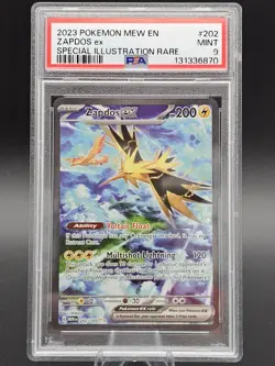 Pokemon Zapdos EX PSA 9 MINT 202/165 Special Illustration Rare 2023 S&V 151 - Image 1