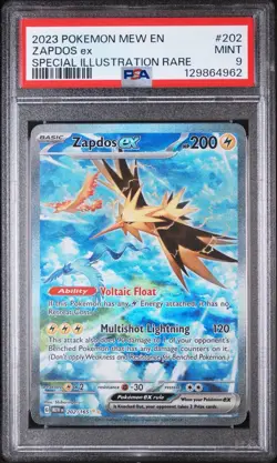 2023 Pokemon SV 151 Zapdos ex Special Illustration Rare 202/165 PSA 9 Mint - Image 2