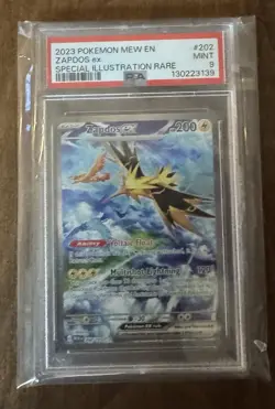 2023 POKEMON MEW EN-151 SPECIAL ILLUSTRATION RARE #202 ZAPDOS EX PSA 9 Mint - Image 1