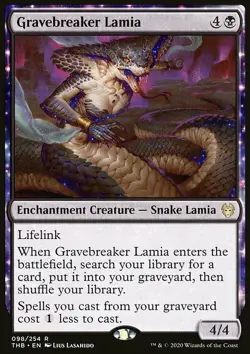 Magic the Gathering MTG Gravebreaker Lamia (98) Theros Beyond Death LP - Image 1