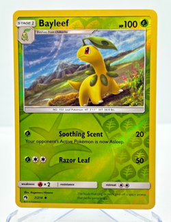 Pokemon TCG Bayleef 7/214 Lost Thunder Reverse Holo Card NEAR MINT - Image 1
