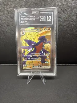 Pokemon TCG Cynthia's Garchomp EX Destined Rivals Ultra Rare Card 215/182 TAG 10 - Image 1